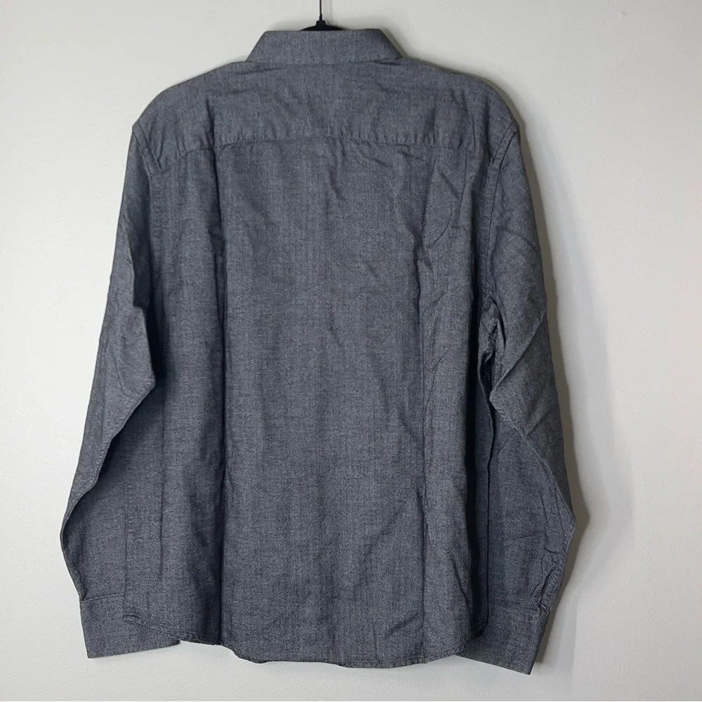 UNTUCKit Mens Size Large Charcoal Gray Casual Button-Down Collared Shirt